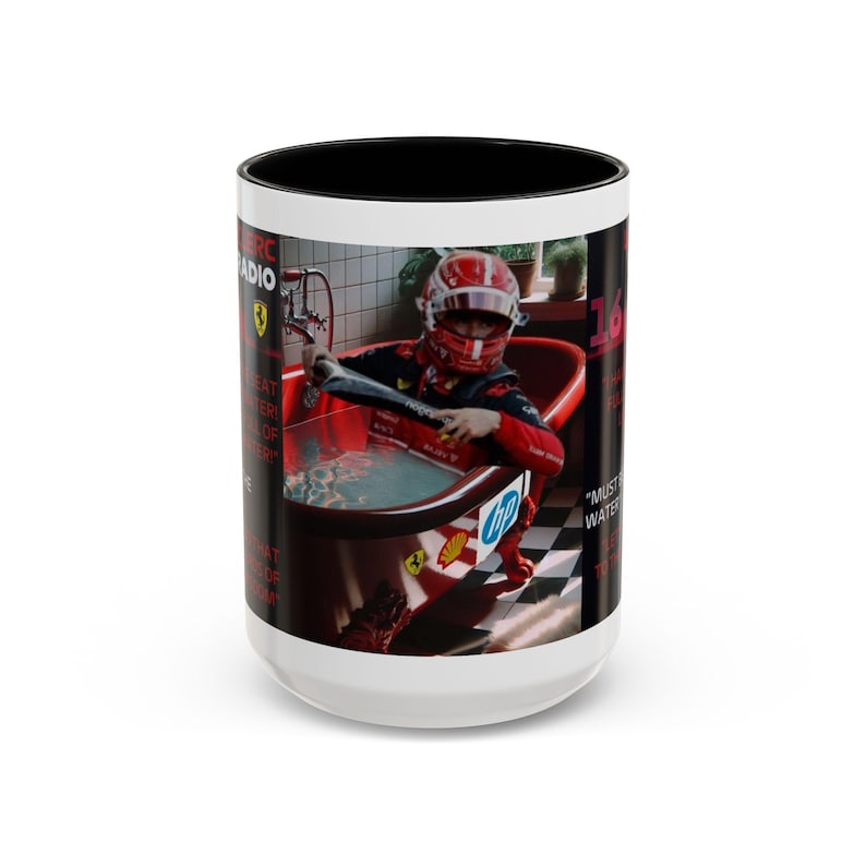 Charles Leclerc Water Leakage Words of Wisdom Cup, Formula 2026 Season Ferrari Team Radio Mug, Racing Motorsport Present Him/Her image 10