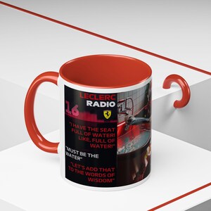 Charles Leclerc Water Leakage Words of Wisdom Cup, Formula 2026 Season Ferrari Team Radio Mug, Racing Motorsport Present Him/Her image 6