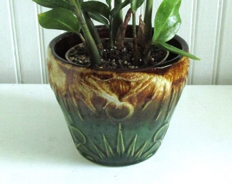 Vintage Robinson Ransbottom Sun and Moon Drip Glaze Planter