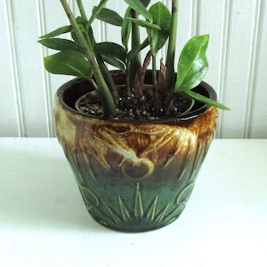 Vintage Robinson Ransbottom Sun and Moon Drip Glaze Planter image 1