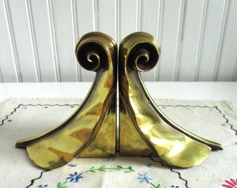 Philadelphia Manufacturing Hand Cast Brass Feather Bookends