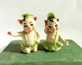 Ceramic Art Studios, Wee Piggies Pig Pair Salt and Pepper Shakers