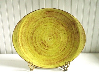 Blue Ridge Southern Potteries, Inc. Yellow and Brown Swirl Pattern Large Serving Platter