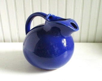 Vintage Cobalt Blue Shawnee Ball Pitcher