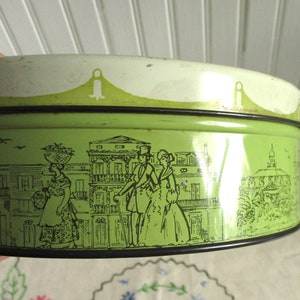 Vintage Tin Brulatour Patio Old New Orleans Round Biscuit Tin Cookie Tin image 3