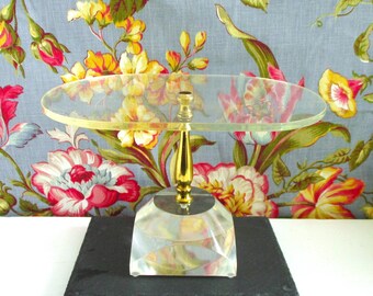 Vintage Brass and Lucite Display Stand Riser