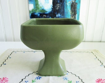 Matte Green McCoy Floraline Pedestal Vase Planter