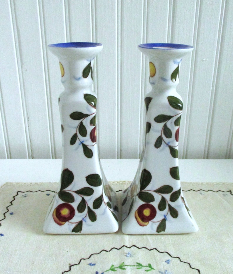 Chinoiserie Candlesticks Berries, Leaves and Fruit image 5