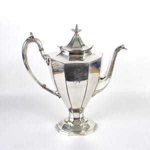 Reed and Barton Silver Plated Coffee Pot - Sierra Pattern, Engraved "S"