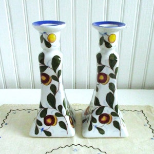 Chinoiserie Candlesticks Berries, Leaves and Fruit image 1