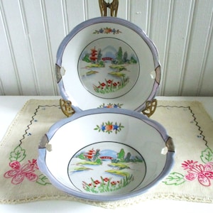 Made in Japan - Scenic Japanese Lusterware Bowls - Set of Two