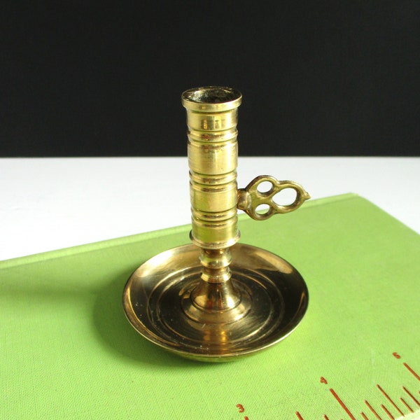 Vintage Brass Tiny Push Up Candlestick Made in Portugal