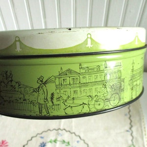 Vintage Tin Brulatour Patio Old New Orleans Round Biscuit Tin Cookie Tin image 2