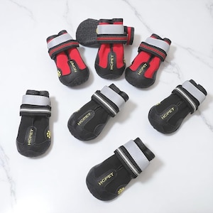 Reflective Waterproof Dog Boots: Winter Paw Protection for Medium/Large Dogs