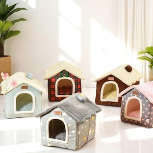 Foldable Pet House: Cozy Cat & Small Dog Bed