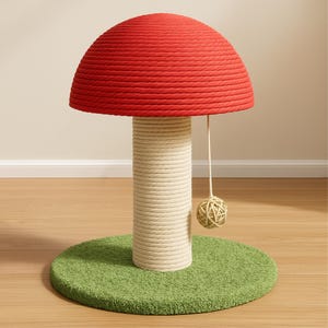 Mushroom Cat Scratching Post , Modern Cat Tower, Cat Scratcher, Cat Toy, Cat Climbing Tree, Cat Bed, Cat Furniture