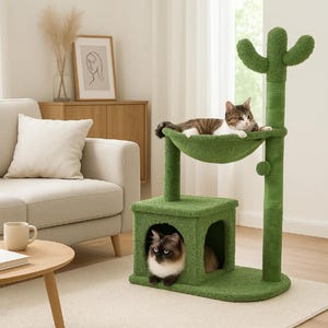 Cactus Cat Tree, Modern Cat Tower, Cat Scratcher, Cat Toy, Cat Climbing Tree, Cat Bed, Cat Furniture