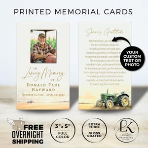 Memorial Card: Farmer/Rancher Tribute, Funeral Keepsake (3"x5")