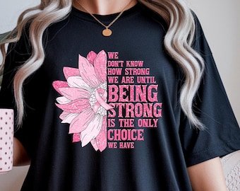 Camiseta de concientización sobre el cáncer de mama, lazo rosa, regalo de apoyo