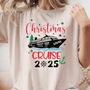 Personalized Christmas Cruise 2025 Shirt, Customized Cruise Christmas Tshirt, Holiday Cruise Gift, Xmas Cruise Vacation Matching Tees