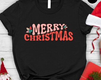 Camiseta con gráfico navideño retro - Camisa festiva
