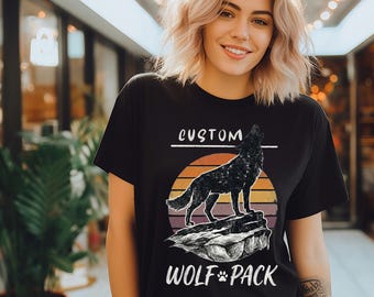 Camiseta de manada de lobos, camiseta gráfica, camisetas familiares a juego