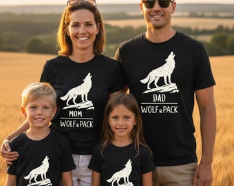 Camiseta de reunión familiar de Wolf Pack, atuendo personalizado a juego, regalo para amantes de los lobos