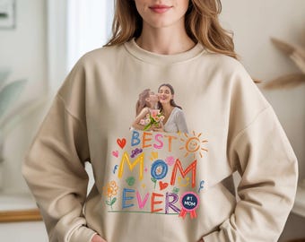 Sudadera personalizada con foto "Mamá del Mundo": Regalo personalizado para el Día de la Madre