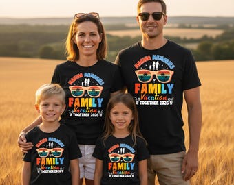 Camiseta "Creando recuerdos: Vacaciones familiares 2026", conjunto de viaje personalizado para las vacaciones.
