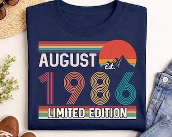 Magliette personalizzate in edizione limitata stile retrò vintage per il 40° compleanno (1986)