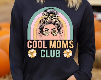 Camiseta del Club de Mamás Geniales, Regalos con estampado de leopardo para el cabello y gafas de sol, Camiseta de agradecimiento a mamá