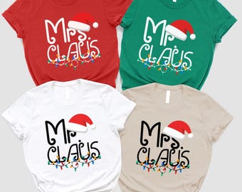 Camisas navideñas a juego para el Sr. y la Sra. Claus: atuendo navideño para parejas