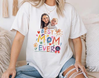 Camiseta personalizada con foto: Regalo personalizado para el Día de la Madre "La mejor mamá del mundo"