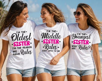 Maglietta coordinata per la migliore amica "Girls Trip" con la sorella maggiore, la sorella minore e la sorella di mezzo.