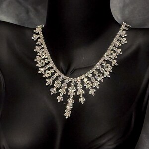 Rhinestone Bridal Jewelry Set: Silver Wedding Necklace Set - Mother of the Bride Jewelry image 8
