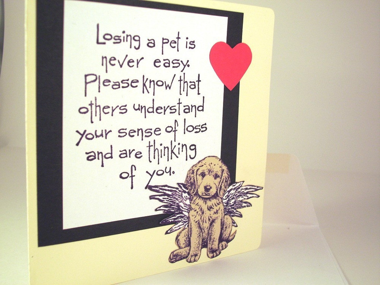 Dog sympathy card for dog death and loss of pet Etsy