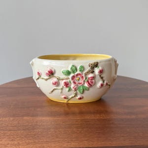 Vintage Rare SylvaC Apple Blossom Floral Bowl, Trough Vase, Planter, Plant Pot, Ceramic