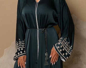 Abito da preghiera rosa scuro, Hijab attaccato, Farasha Caftano Abaya Abito da preghiera rosa scuro, Hijab attaccato, Farasha Caftano Abaya