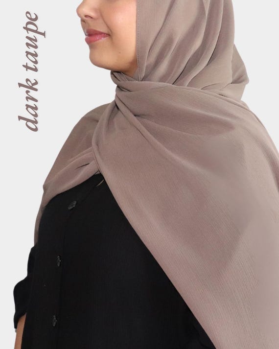 Crinkle Chiffon Hijab: Textured Georgette Muslim Scarf New
