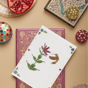 Botanical Whimsy: Hand Painted Watercolor Hummingbird Greeting Cards
