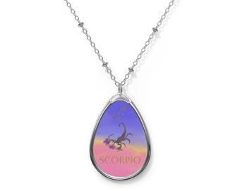 Scorpio Zodiac Pendant Necklace | Botanical Astrology Jewelry | Celestial Scorpio Gift