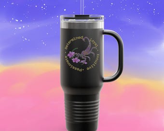 Scorpio Zodiac Iced Coffee Tumbler: Hand-Drawn Astrology Stainless Steel Cup