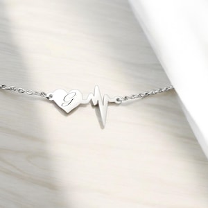 Personalized Heartbeat Necklace Pendant, Minimalist Heartbeat EKG Necklace, MomNecklace, Name Necklace,Engraved Necklace,Mothers Day Gift