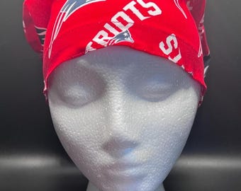 Red New England Patriots Sprite Surgical Scrub Cap
