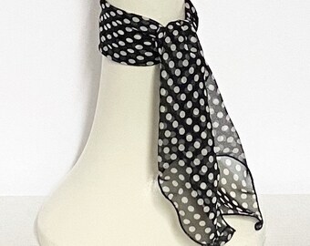 UNISEX POLKA DOT POINTED SCARF ROCK N ROLL ROCKER 70S BLACK GOLD DETAIL THIN MOD UNISEX POLKA DOT POINTED SCARF ROCK N ROLL ROCKER 70S BLACK GOLD DETAIL THIN MOD