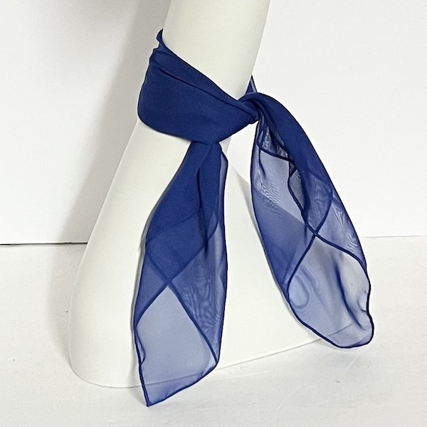 Royal Blue Chiffon Neck Scarf / Headscarf