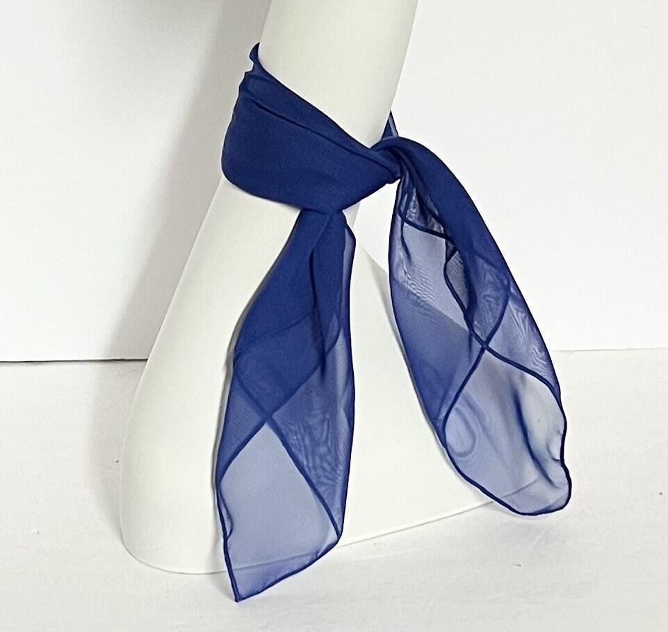 Royal Blue Chiffon Neck Scarf Headscarf