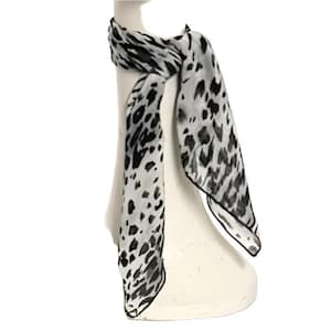 Cheetah Black White Neck Scarf / Headscarf