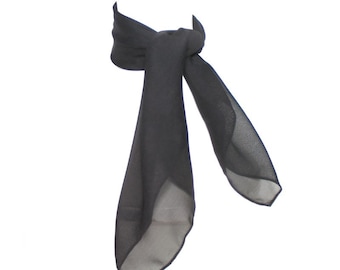 Black Chiffon Neck Scarf / Headscarf