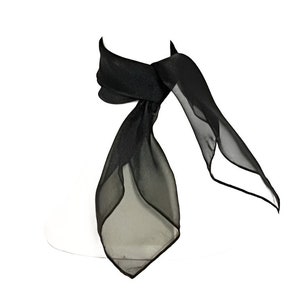 Zwarte organza nek sjaal/hoofddoek